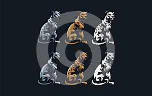 The image of a coguar or panter.